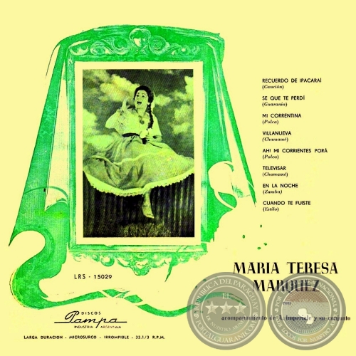 MARA TERESA MRQUEZ con el acompaamiento de ARMANDO ADOLFO IMPERIALE y su conjunto - Ao: 1957